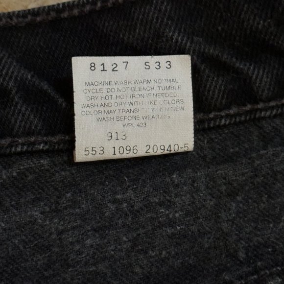 Vtg Levi's 550 Mens Black Relaxed Fit Tapered Leg Red Tab Jeans SZ 42 x 30 1996 - Picture 10 of 11